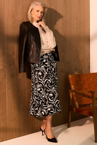 Marble Print Jersey Flippy Skirt